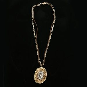 Luxury Beads Necklace Gold/Brown NWOT